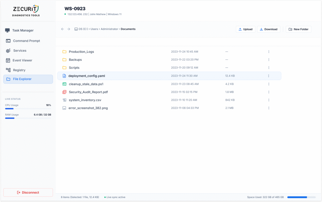 Zecurit Remote File Manager
