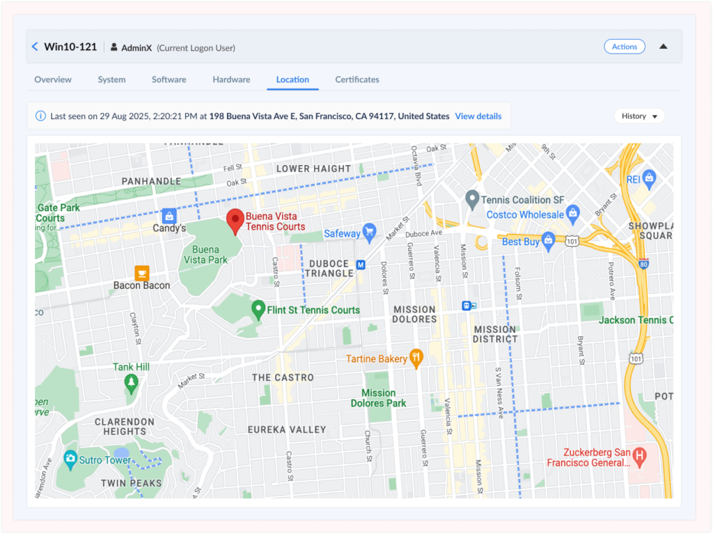 Device Geo Location Details
