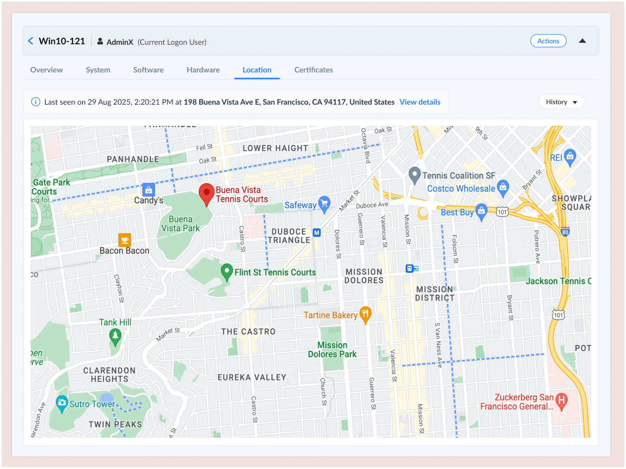 Deivce Geo Location Details