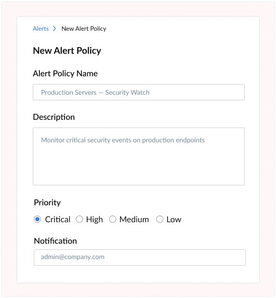 Zecurit Alert Policy Creation for Endpoint Monitoring and Alerts