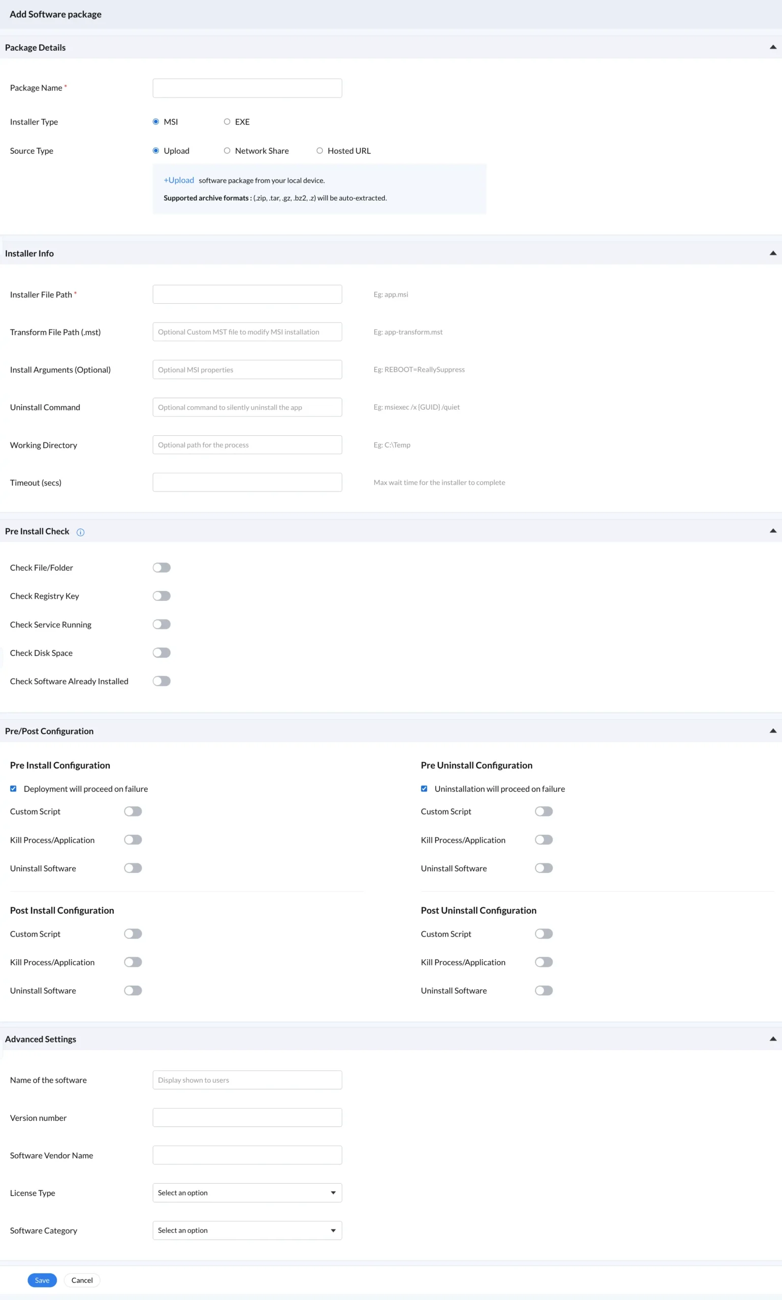 Scheduled software deployment dashboard showing off-hours maintenance window configuration in Zecurit